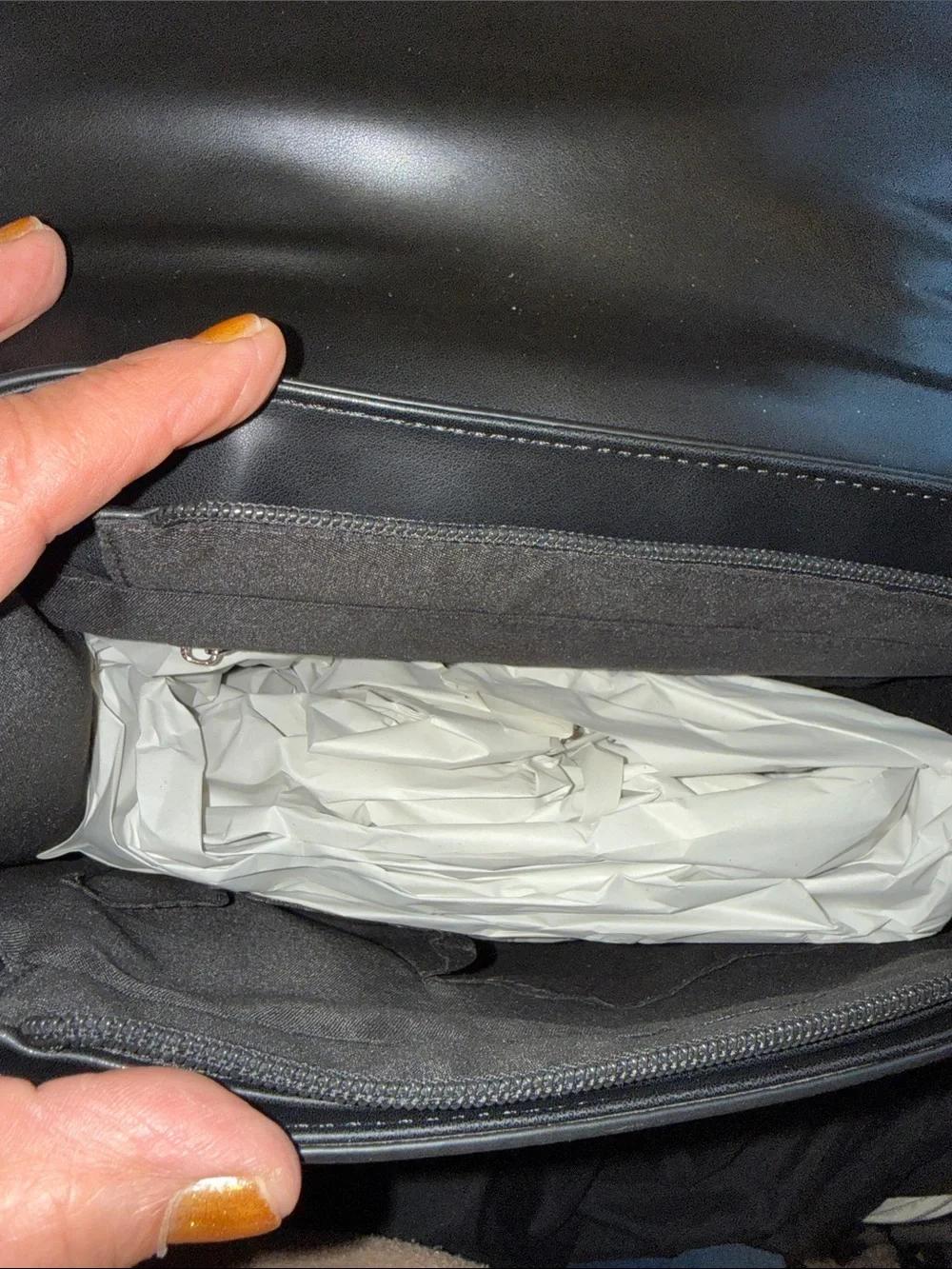 Classic Black Leather Briefcase with Metal Plate Accent